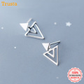 Trusta 100% Real 925 Sterling Silver Earring Jewelry Women Fashion Triangles Stud Earring For Teen Girl Lady Ds1476