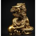 Copper Statue Pure copper dragon ornaments, twelve Chinese zodiac animals, dragon and green dragon ornaments, household crafts o