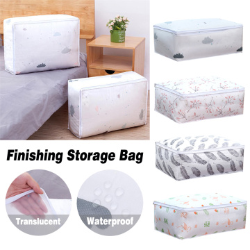 Foldable Storage Bag Flamingo Print Clothes Blanket Quilt Organizer Storage Bag Cloud Transparent Travel Luggage Organizer Bag