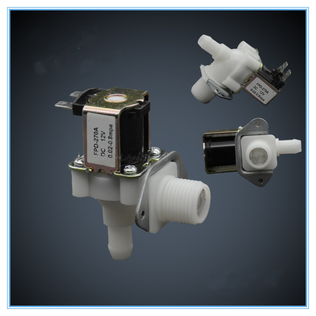 plastic electromagnetic valve Water dispenser Inlet valve 3/4 "male Export 12mm pagoda 220v, 24v, and 12v,