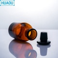 HUAOU 1000mL Narrow Mouth Reagent Bottle 1L Brown Amber Glass with Ground in Glass Stopper Laboratory Chemistry Equipment