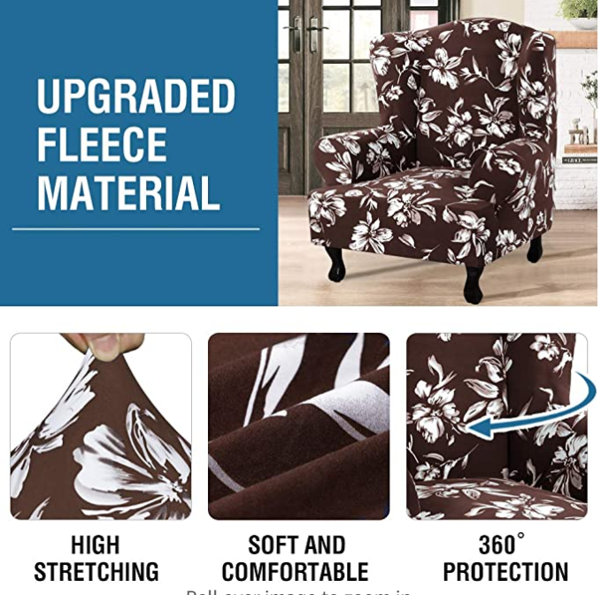 Printed Wing Chair Cover Furniture Cover