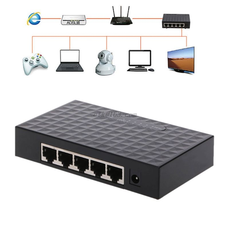 New 5-Port 10/100/1000Mbps Fast LAN Ethernet Network Switch HUB Desktop Mini Adapter hot