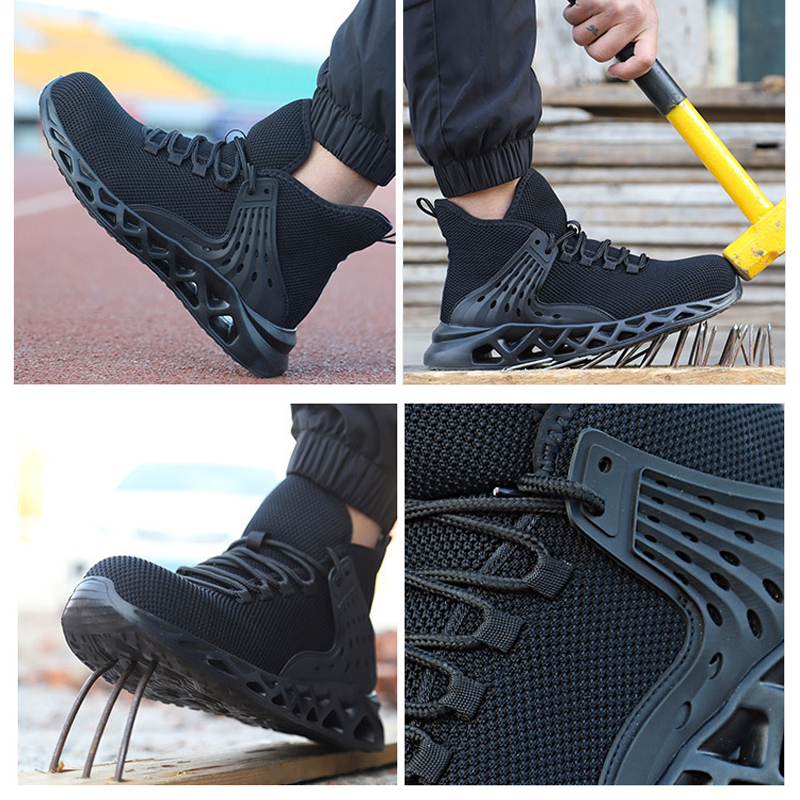 Lightweight safety shoes outdoor breathable non-slip EVA waterproof Steel toe cap puncture-proof Men's sports boots work shoes