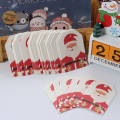 50PCS Merry Christmas DIY Kraft Tags Labels Gift Wrapping Paper Hang Tags Santa Claus Paper Cards Xmas Party Supplies