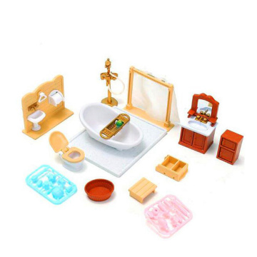 1 set 1/12 Plastic Miniature Bathroom Furniture Set for DIY Dollhouse Kids Toy Gift