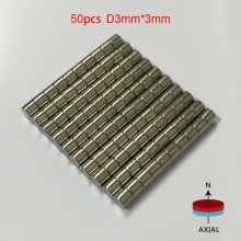 50 Pieces/pack Mini N50 3*3 Mm Round Disc Magnets Rare Earth Magnet Strong Magnetic Materials
