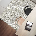 10pcs/set Gray Hard Tiles Floor Wall Stickers Kitchen Bathroom Tables Decoration Wallpaper Peel & Stick Shiny Surface Art Mural