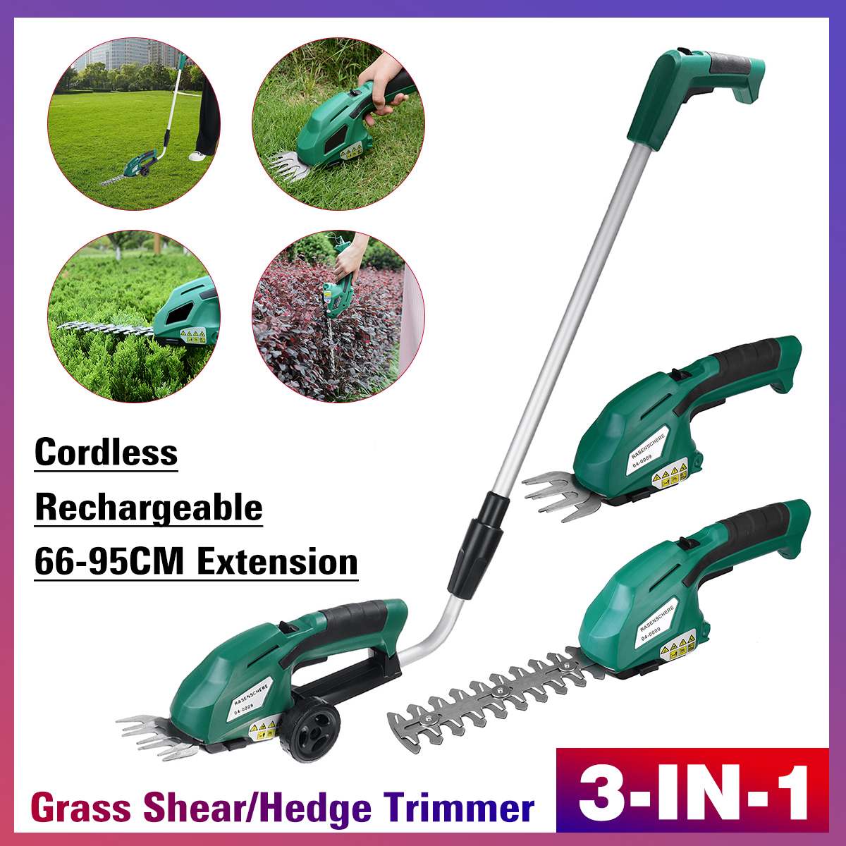 3 in 1 7.2V Electric Trimmer Lithium-ion Cordless Garden Tools Pruning Shears Hedge Trimmer Rechargeable Hedge Trimmers