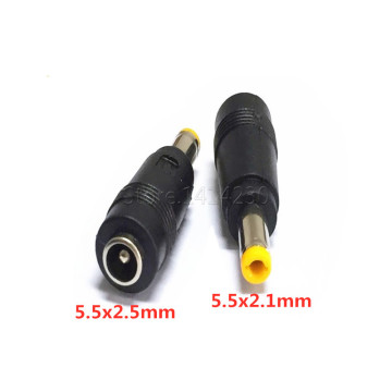 Connector For Dc Power Adapter Connector Plug Conversion Head Jack Female Socket 5.5*2.5mm Turn To Male 5.5*2.1mm Tuning Fork