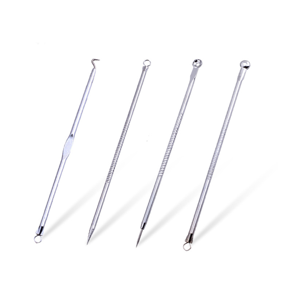 4PCS Blackhead Comedone Acne Pimple Belmish Extractor Vacuum Blackhead Remover Tool Spoon Face Skin Care Cleaner Tool