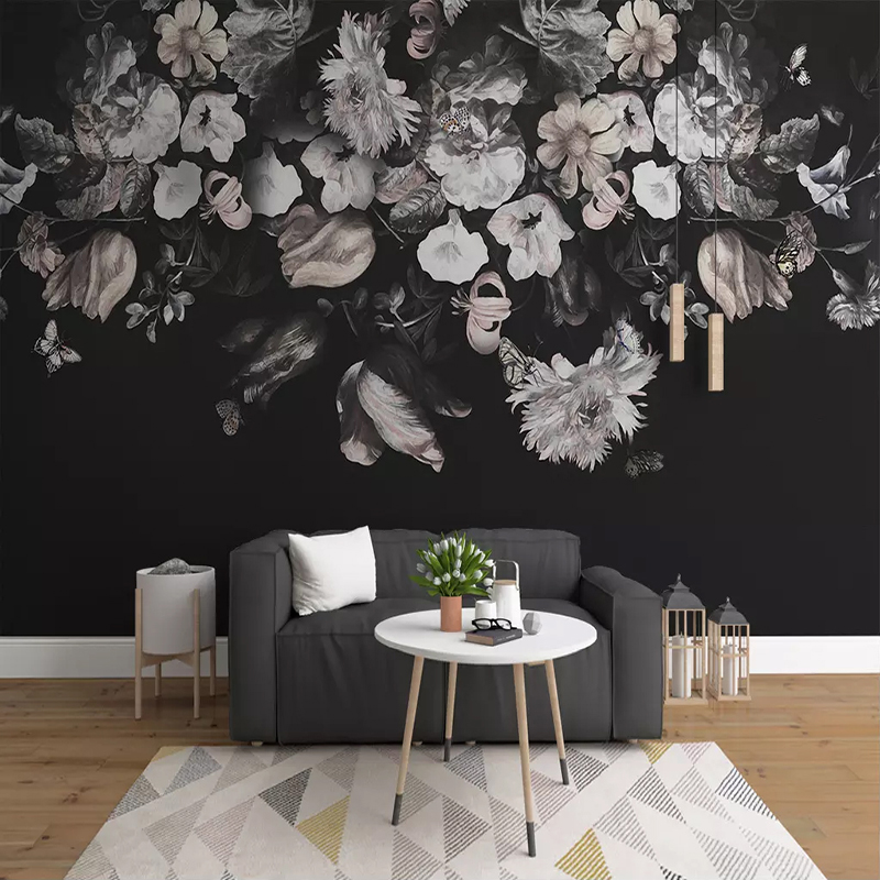 European Style Retro Nostalgic Hand Painted Floral Flowers Mural Custom 3D Wall Murals Wallpaper Living Room Sofa Bedroom Decor