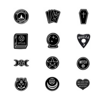 Retro Black Witches do it better witch ouija spells moon pins Badges Brooches Lapel pins Enamel Backpack Bag Jewelry pin