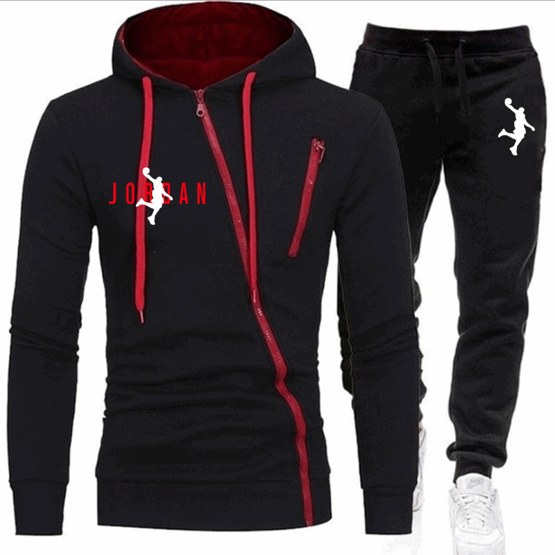 New Men's Autumn Winter Sets Zipper Hoodie+pants Two Pieces Casual Tracksuit Male Sportswear Gym Brand Clothing Sweat Suit