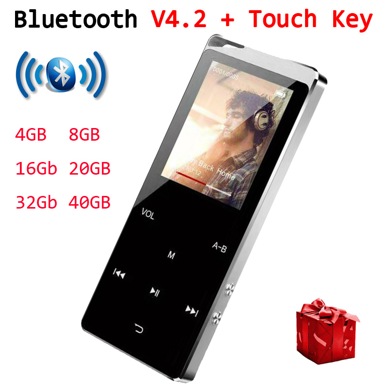 New MP3 Player Bluetooth Music Player Touch key Built-in 8GB 16GB HiFi Metal Mini Portable Walkman with radio FM recording MP4