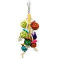 Pet Parrot Toys Rattan Birds Swing Ball Toy with Bells String Christmas Hanging Climbing Decorations for Cage papegaaien