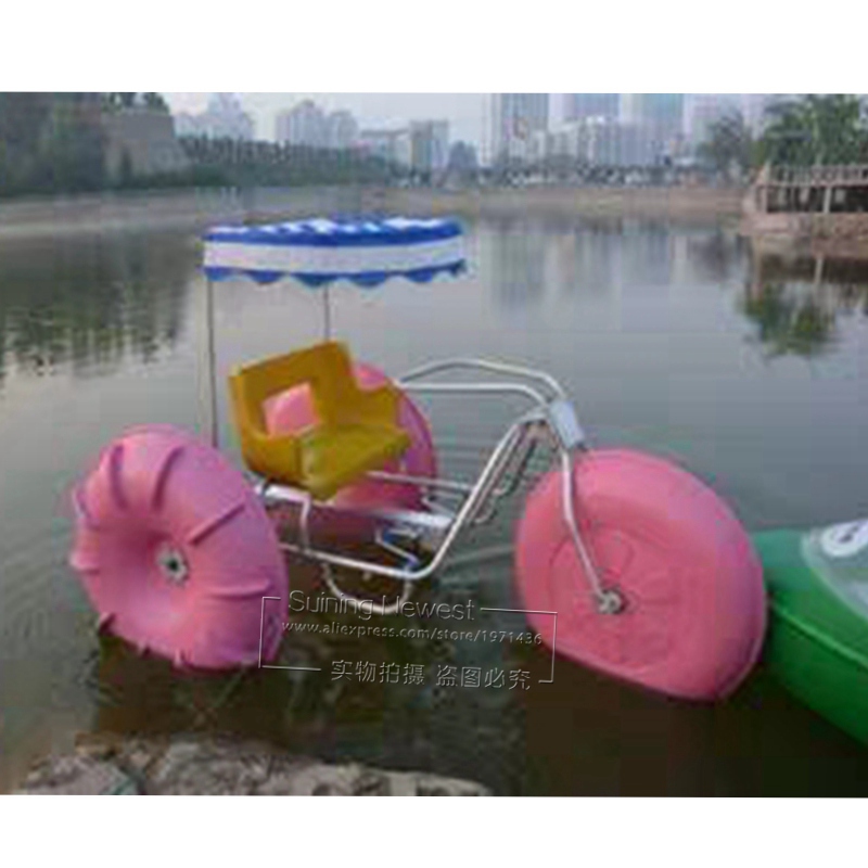 Cheap Price Water Sports Games Waterpark Amusement Park 3 Wheels Tricycle Bicycle Aqua Cycle Sea Pedal Boat Bike Water Trike
