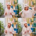 Lovely Luminous/no light Plush Rabbit Hat Funny Play Toy Up Down Moving Bunny Ears Airbag Toy Hat Girlfriend Children Gifts