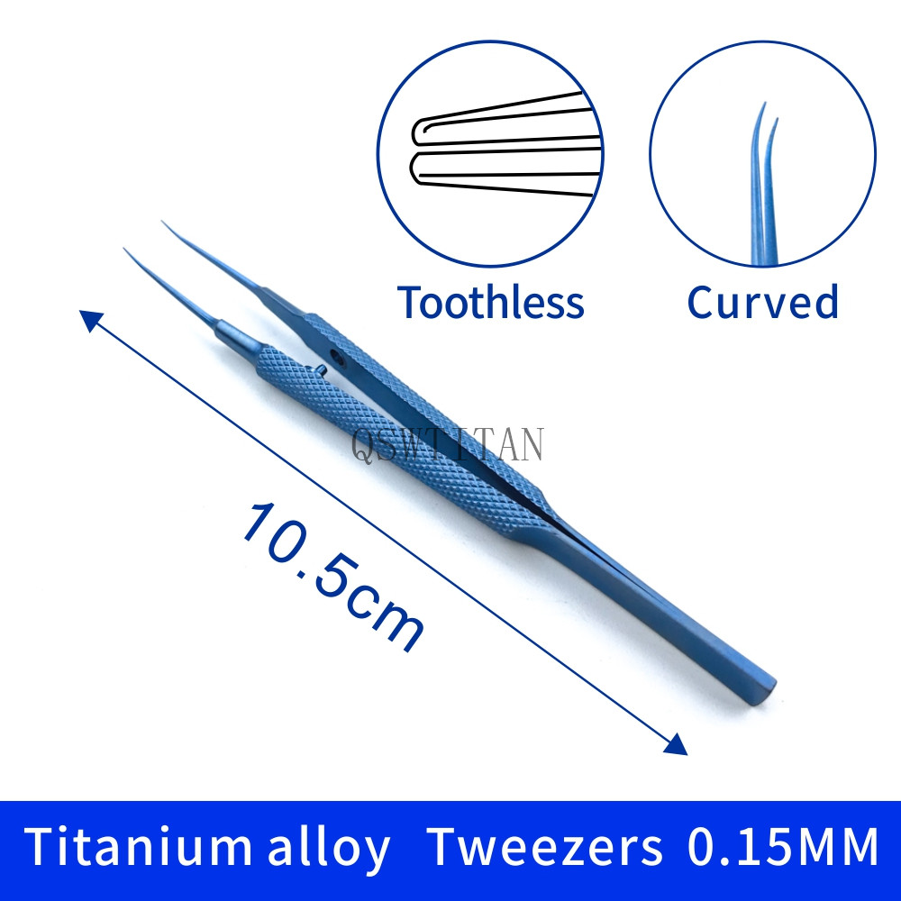 10.5cm Titanium Round Handle Eyelid Tweezers Platform double eyelid tool fine tissue forceps Ophthalmic Instruments