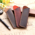 Genuine leather Pen Pouch Holder Double Pencil Bag Pen Case Sleeve For Fountain/Ballpoint Pen, Travel Diary Pen Cover