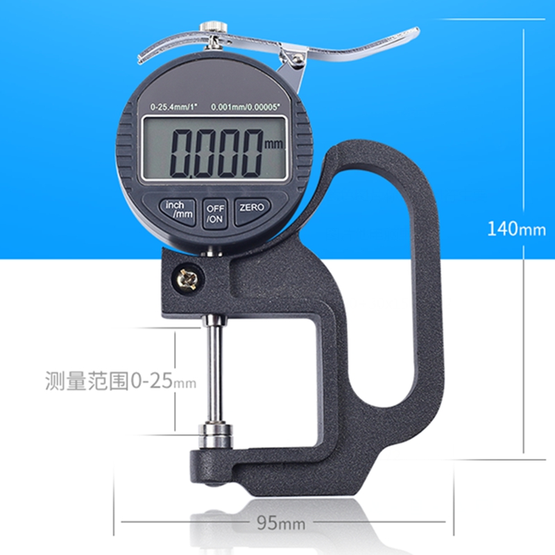 Thickness Gauge 0.001mm Digital Micrometer Metric/Inch Range 0-25MM 0.5" Thickness Tester Width Measuring Instruments RS232 Data