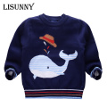 2020 Autumn Winter Boys Sweaters striped Thicken Baby Pullover Knit Kids Clothes Cartoon Whale hat Children Boy Student Clothing