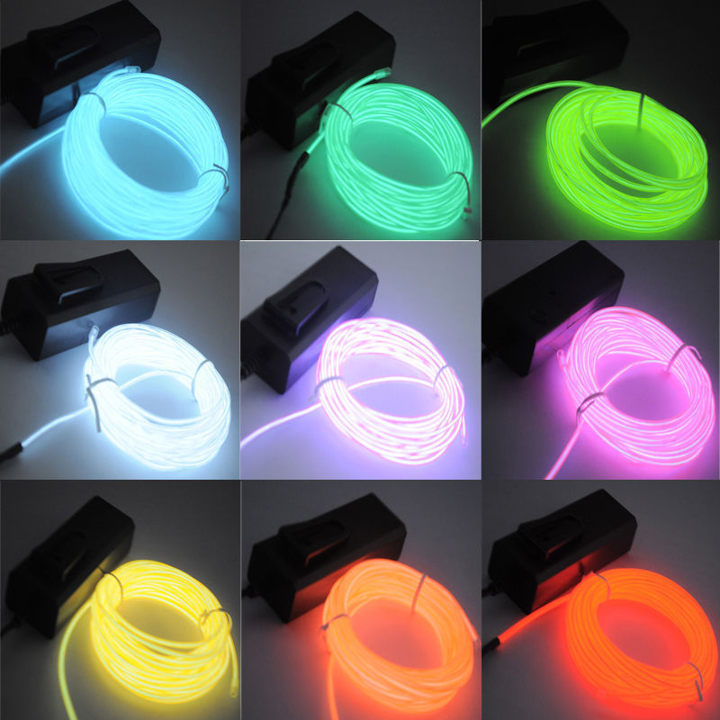 Neon Light Waterproof EL Wire Novelty LED Lamp Dance Holiday Party Decor Flexible Rope Tube Lighting Strip String Bulb