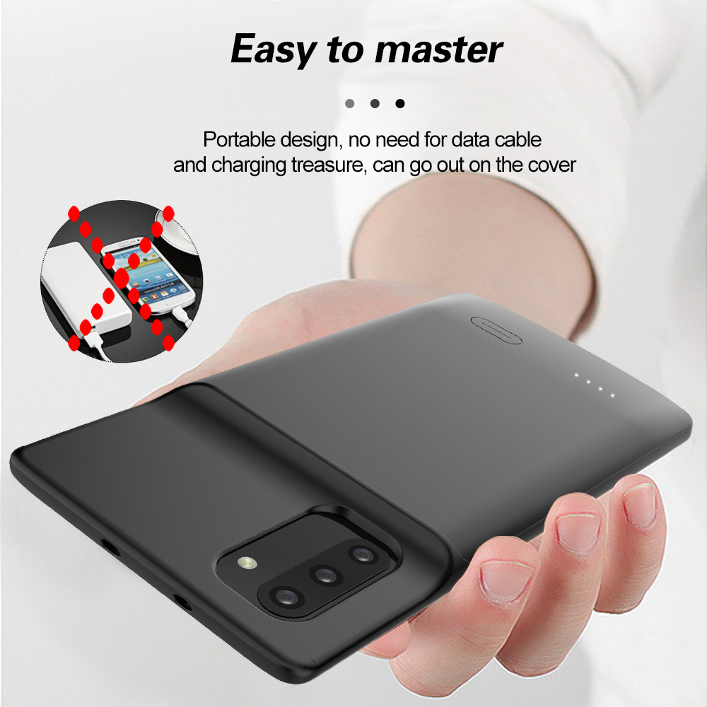 Battery Charger Case for Samsung Note 9 Note 10+ Charging Powerbank Case 5000mAh for Galaxy S8 S9 Plus Battery Case Back Clip