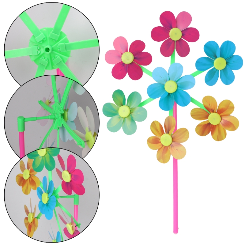 Flower Pattern Spinner Wind Windmill Kids Children Toys Garden Yard Decoration Dropshipping