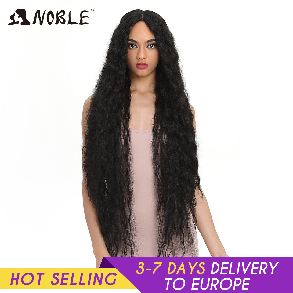 Noble Synthetic Lace Wigs For Black Women Long Curly Hair 42 Inch Cosplay Blonde Ombre Lace Front Wig Synthetic Lace Front Wig
