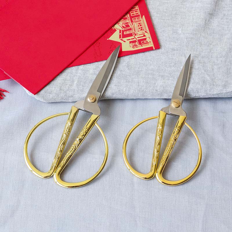 Chinese style stainless steel scissors household scissors gold scissors hand tailor scissors paper cutting opening scissors