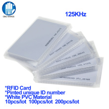 Proximity Smart RFID Card 125KHZ TK4100 EM4100 EM4200 PVC White Card ISO Standard for Access Control System(10pcs/100pcs/200pcs)