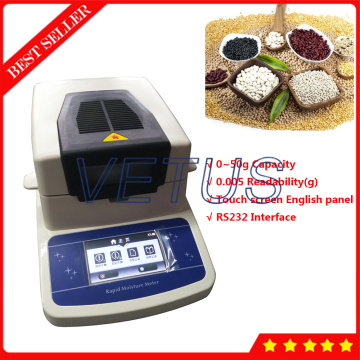 SH-10A Rapid Halogen Heating Moisture Meter Tester Touch Screen Corn Grain Tea Food Plastic Granule Moisture Analyzer Instrument