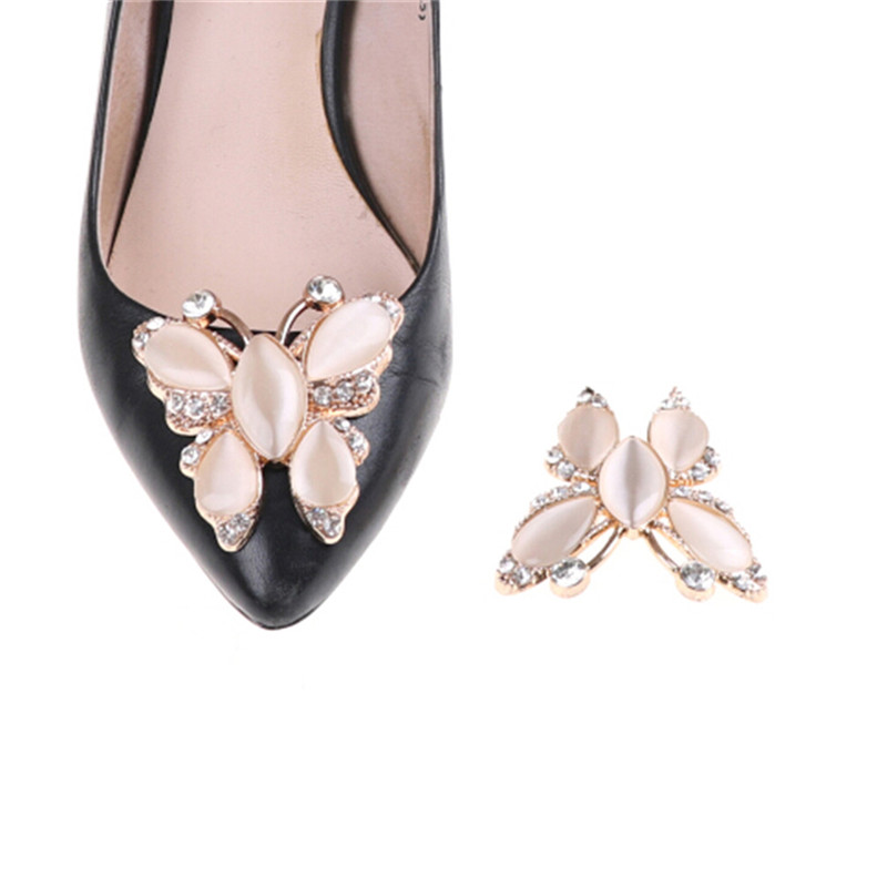 1pc Rhinestones Crystal Decorations Women Shoes Clips DIY Shoe Charms Jewelry Bowknot Shoes Decorative Accessories