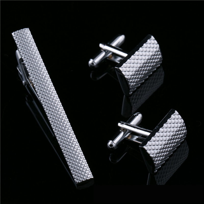 Luxury Tie Clip Cufflinks Set For Men Curve Stripes Cufflinks High Quality Tie Pin Cuff Links Tie Bar Wedding Men Jewelry Gifts