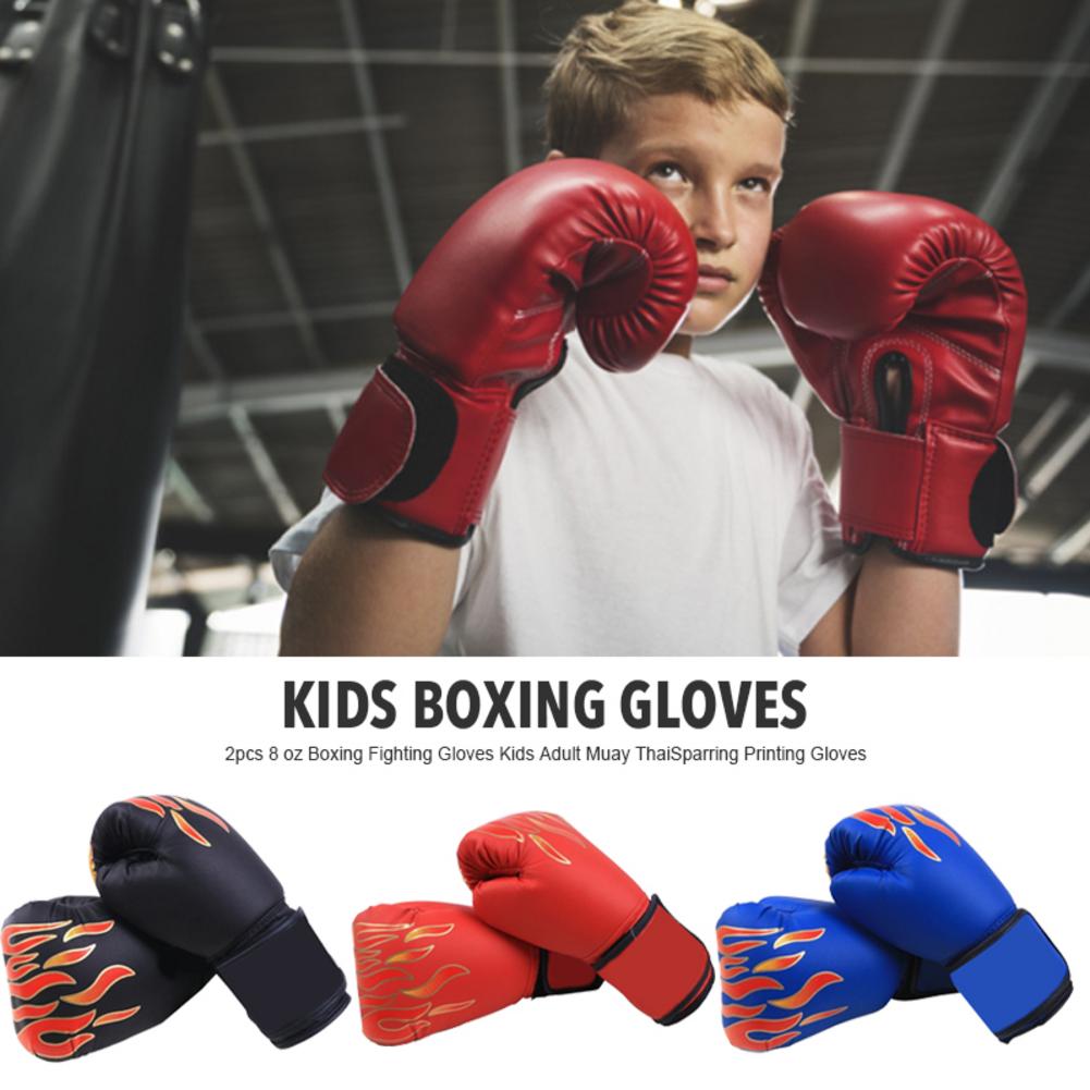 1Pair Kids Boxing Gloves Durable Kickboxing Muay Thai Mitts Finger Protection for MMA Muay Thai Training Sports Boxing Training