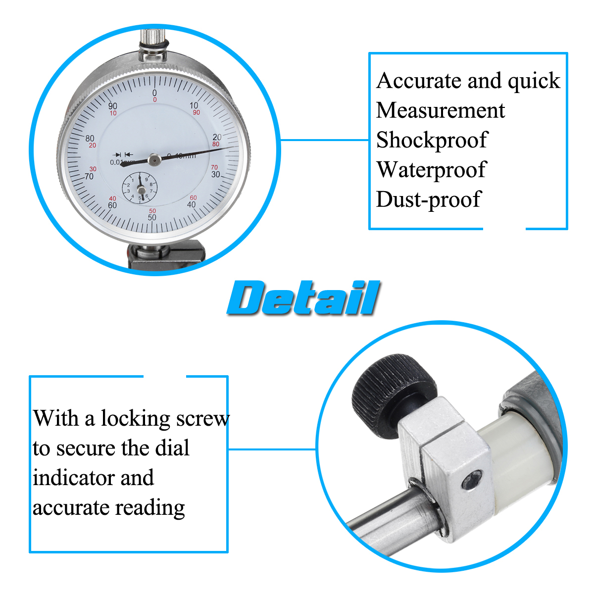 50-160mm/0.01mm Metric Dial Bore Gauge Cylinder Internal Small Inside Measuring Probe Gage Test Dial Indicator Measuring Tools