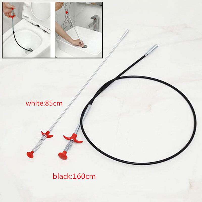 85cm Pipe Dredging Tools Drain Snake Drain Cleaner Sticks Clog Remover Cleaning Tools Household for Kitchen(160cm is available)