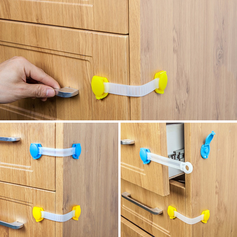 New Arrive 4Pcs Plastic Baby Safety Protection Child Locks Cabinet Door Baby Security Lock Kid Safety Products