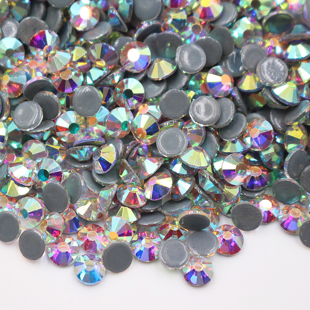 Ss3-Ss40 Clear Crystal Top Quality Crystals Glass Hot Fix Rhinestones Shiny Rhinestones Strass Iron On Rhinestones For Clothes