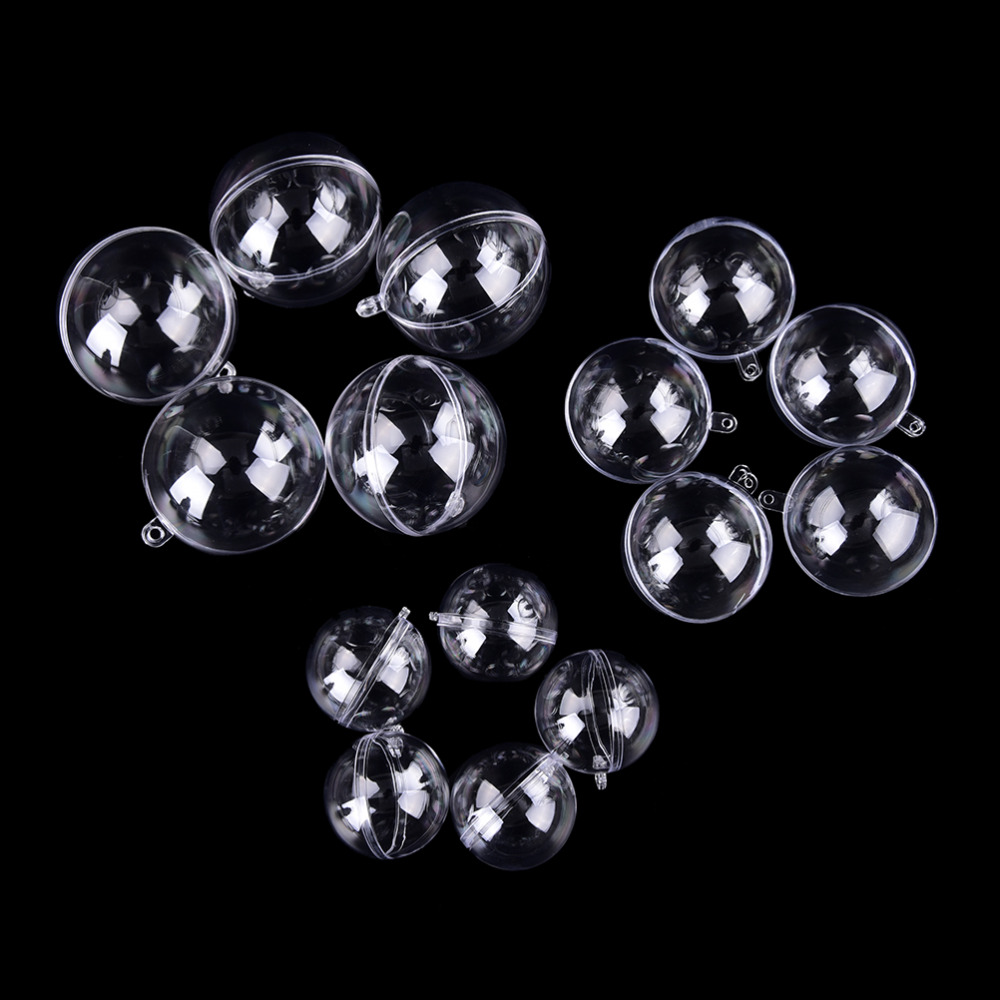 New 15PCs DIY Bath Bomb Crafting Mold Clear Plastic Fillable Ball Ornament Christmas