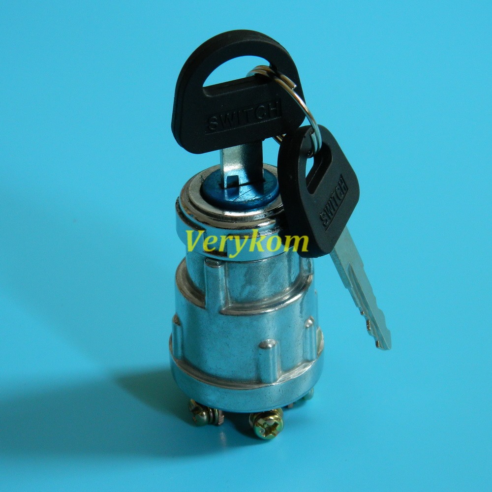 Auto Moto Cat Truck Boat Forklift Power Engine Start Switch With 2 Key Starup Electrical Switches 24mm Mounting Hole