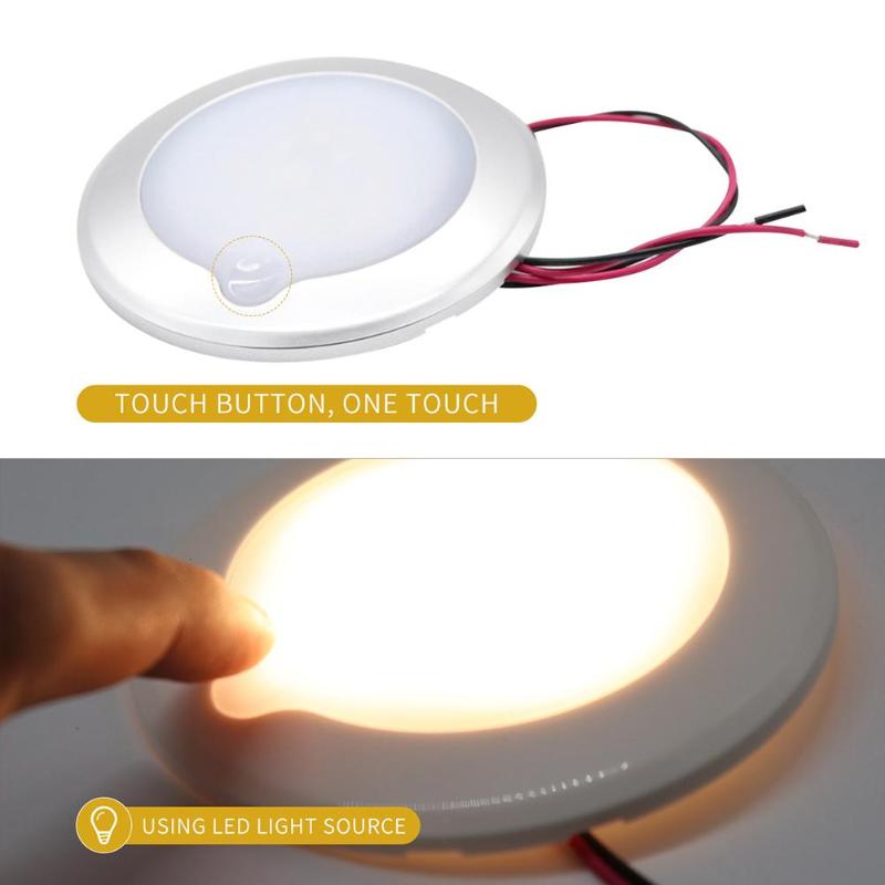 9-30V RC LED Touch Luminosity RV Roof Ceiling Cabin Light IP67 Touch Dimming Marine Interior Lamp Caravan Accessories