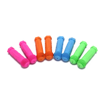 Rubber Grip Handle Handlebar Grips Colorful Blue Red Anti-skid Child Children Kids Bike Bicycle Tricycle Skateboard Scooter 2pcs