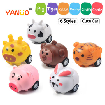 Cute Animal Pull Back Car Tiger Inertia Car Toys For Children's Boys Girls Interesting Christmas New Year Kids Gifts Toys 1pcs