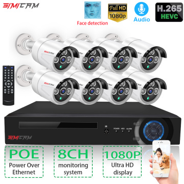 Security camera 2/8ChannelPOE CCTV system NVR kit 1080P HD Video ip camera IRCUT 2mp HD POE Home Security Video Surveillance Set