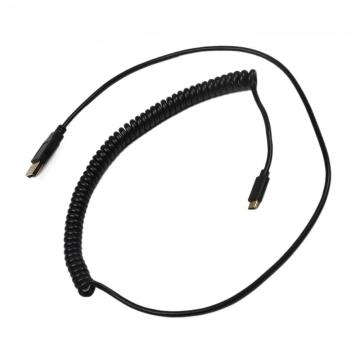 Black White Gray Type C Mini B Micro Connector Spring Cable Durable Data Line Coiled Cable For Keyboard Phone