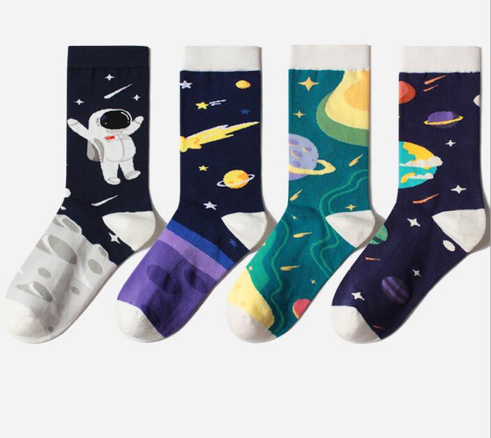 Autumn and winter new space socks Personality Planet Socks women