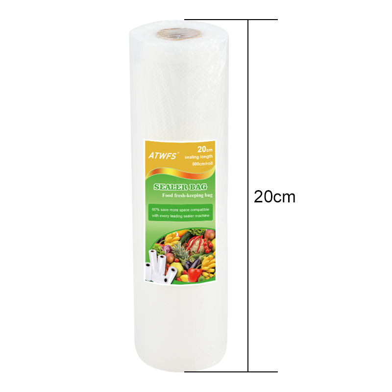 ATWFS Vacuum Bag Packaging Food Vacuum Sealer Bags for Food Storage Keep Products Fresh Bag 12/17/20/25/28cm*500cm 1 Roll