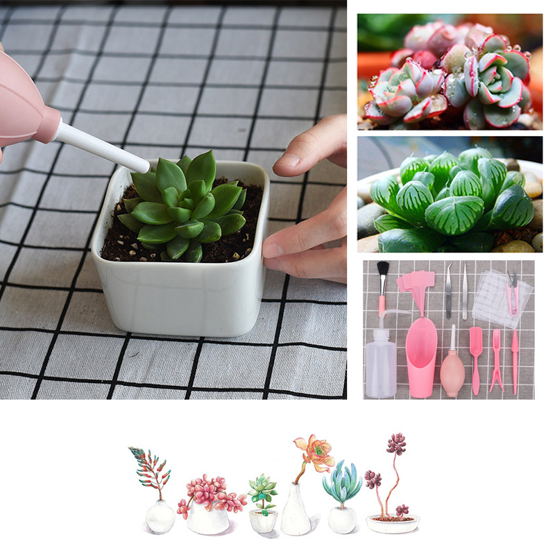 16pcs /Set Mini Garden Hand Tools Transplanting Outdoor Bonsai Tools Planting Flower Succulent Miniature Gardening Tools